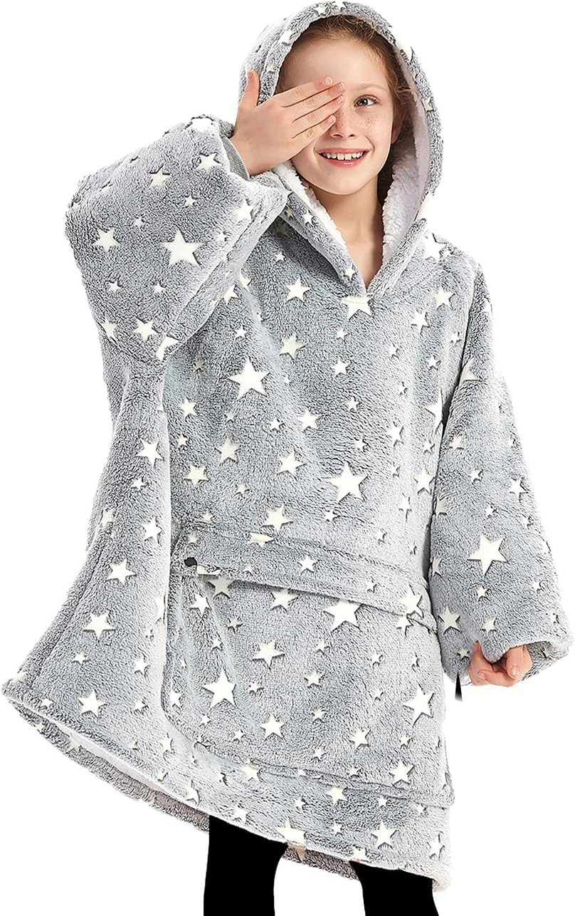 KFUBUO Wearable Blanket Hoodie for Adults With Pocket Strawberry Hoodie