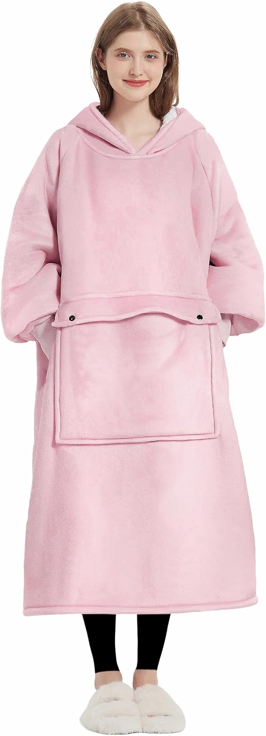 KFUBUO Wearable Blanket Hoodie for Adults With Pocket Strawberry Hoodie