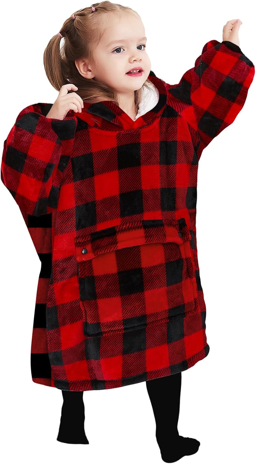 KFUBUO Wearable Blanket Hoodie for Adults With Pocket Strawberry Hoodie