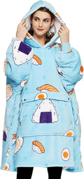 KFUBUO Wearable Blanket Hoodie for Adults With Pocket Sushi Hoodie