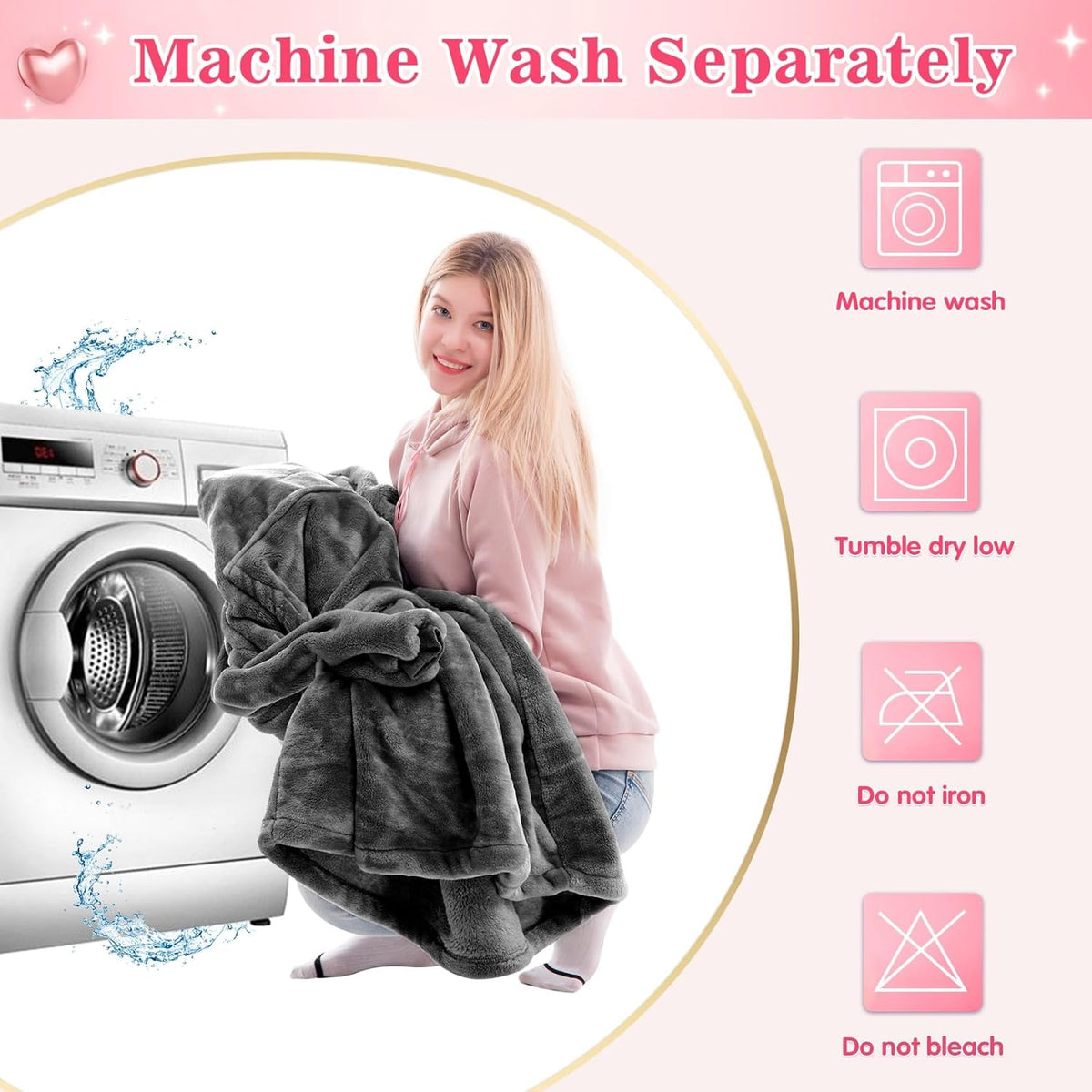 Waitu Wearable Blanket Sweatshirt Gifts for Women and Men, Warm and Cozy Giant Blanket Hoodie, Thick Flannel Hooded Blanket with Sleeves and Giant Pocket - Dark Gray