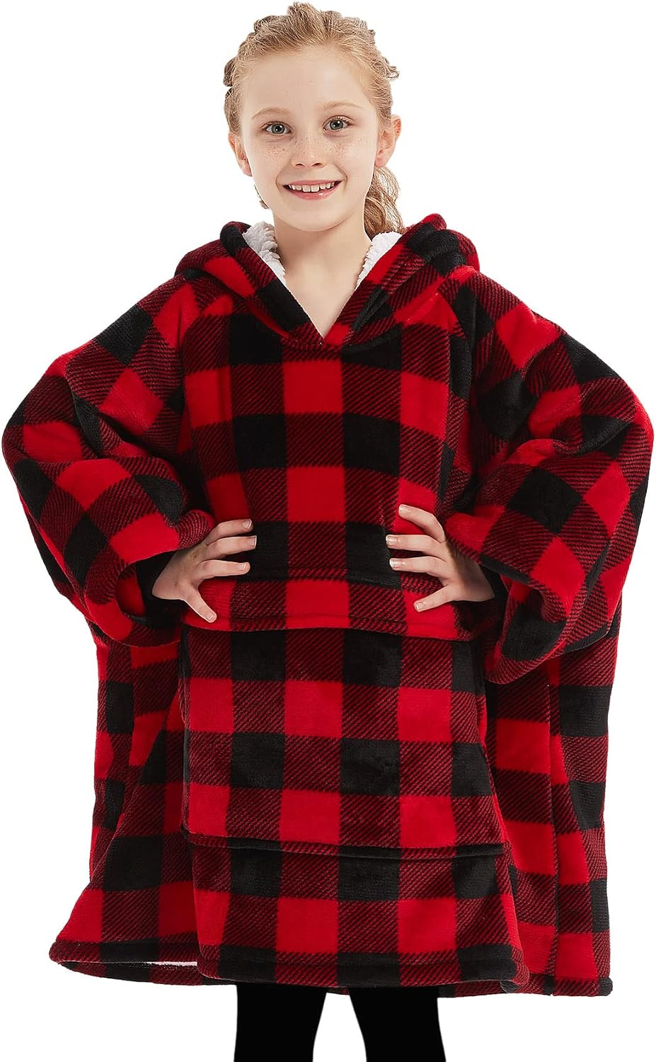 KFUBUO Wearable Blanket Hoodie for Adults With Pocket Strawberry Hoodie