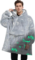 Mewkou Wearable Blanket Hoodie for Adult,Oversized Sherpa Fleece Blanket Hoodie for Women Men,Coffee