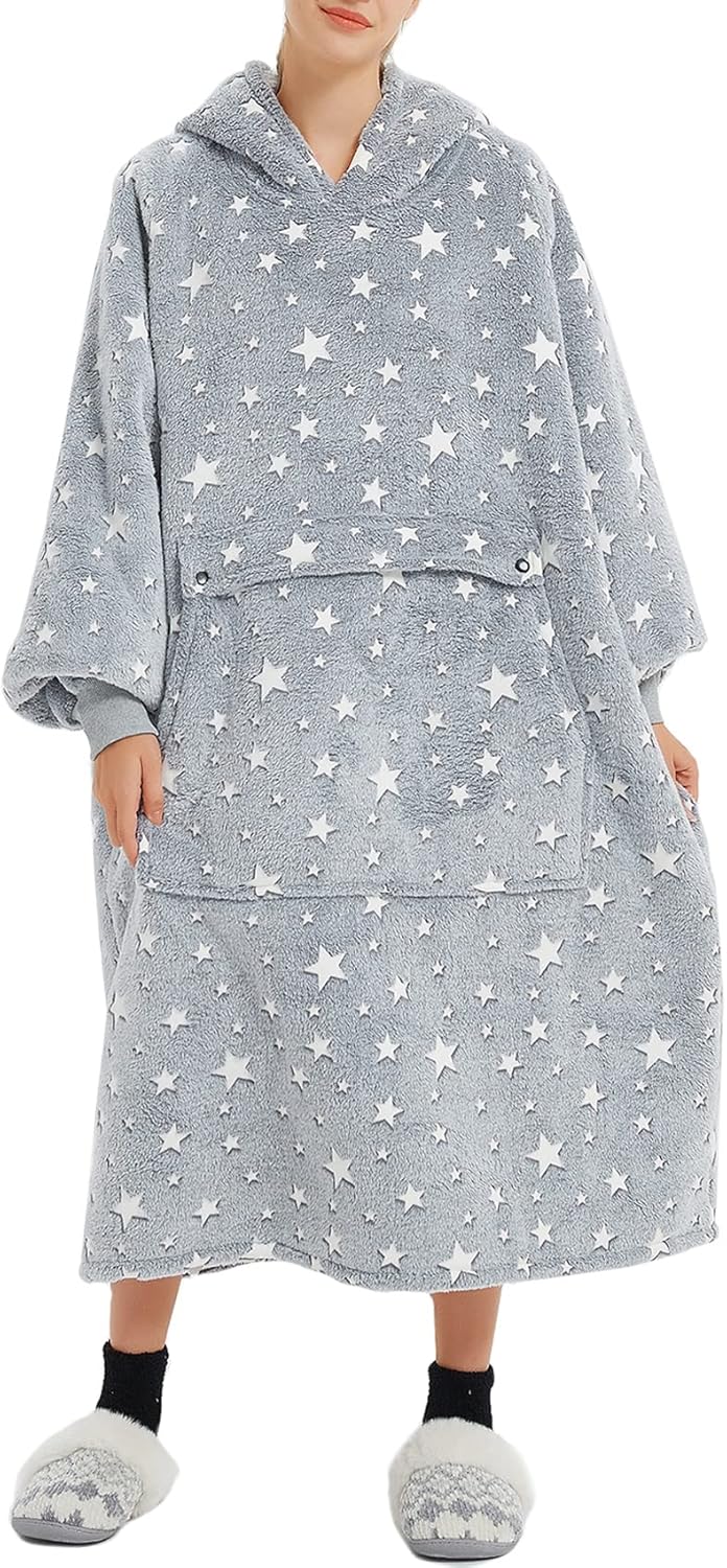 KFUBUO Wearable Blanket Hoodie for Adults With Pocket Strawberry Hoodie