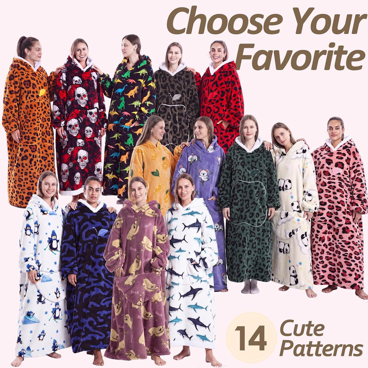 Capecage Long Wearable Blanket Hoodie with Big Pocket,Gift for Women or Men