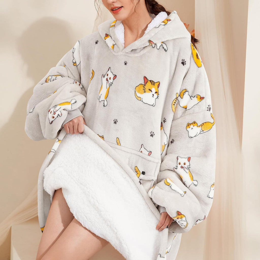 Narecte Cozy Oversized Hoodie Blanket Wearable Blanket for Adults