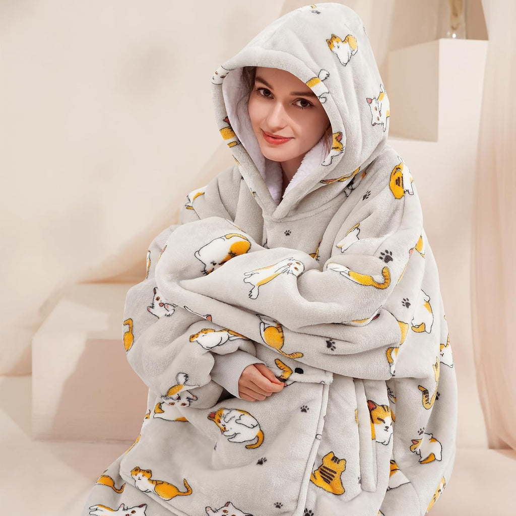 Narecte Cozy Oversized Hoodie Blanket Wearable Blanket for Adults