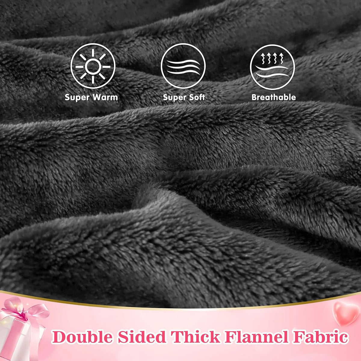 Waitu Wearable Blanket Sweatshirt Gifts for Women and Men, Warm and Cozy Giant Blanket Hoodie, Thick Flannel Hooded Blanket with Sleeves and Giant Pocket - Dark Gray