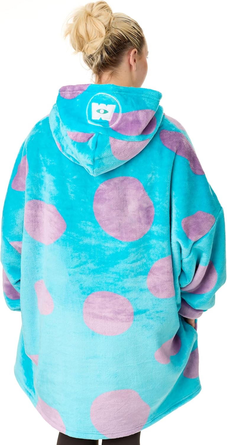 Disney Womens Wearable Blanket Hoodie | Adults Hooded Pullover with Character and All Over Print
