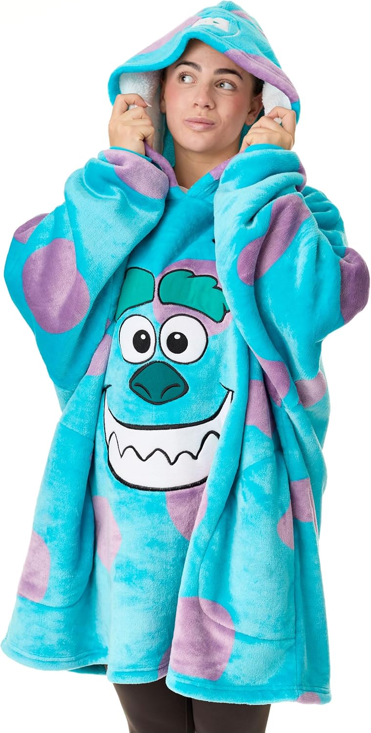 Disney Womens Wearable Blanket Hoodie | Adults Hooded Pullover with Character and All Over Print