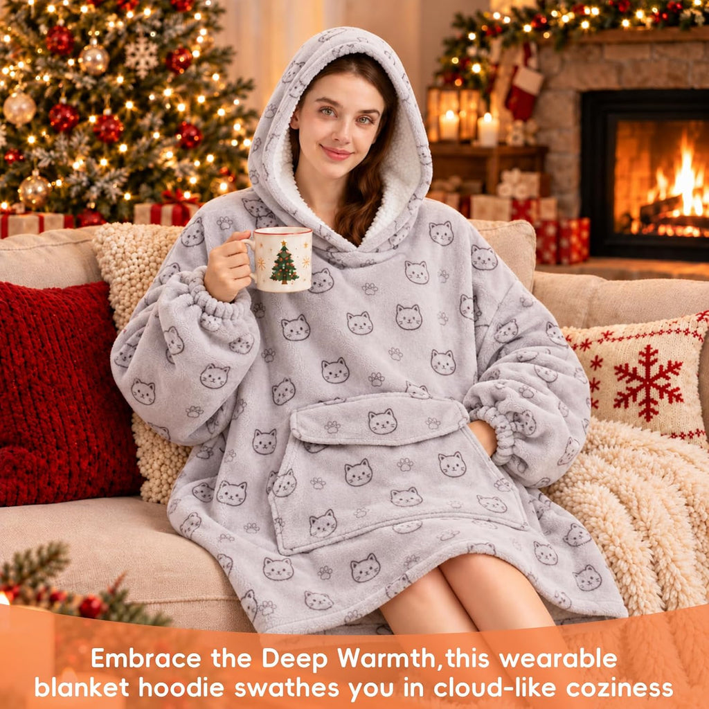 Wearable Blanket Hoodie Oversized Hoodie Christmas Birthday Gifts